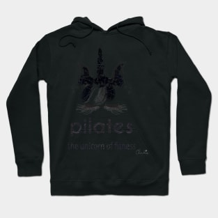 Pilates Unicorn of Fitness in Black White n Silver Hoodie